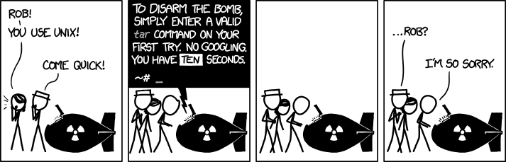 XKCD comic - Tar command